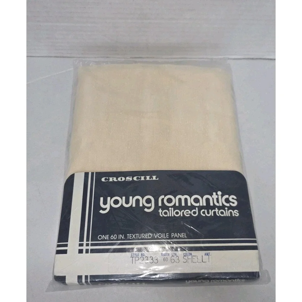 Vtg Croscill Young Romantics Tailored Curtain Panel Shell 60 x 63 Textured Voile